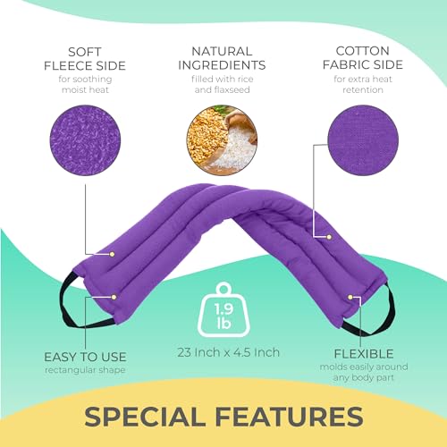 Microwavable Heating Pads for Lower Back, Neck, and Shoulder Pain Relief - Moist Microwave Heating Pad for Muscles and Joints - Microwave Hot Pack Heat Pad for Cramps - 1 Heat Pack Purple - style: Purple