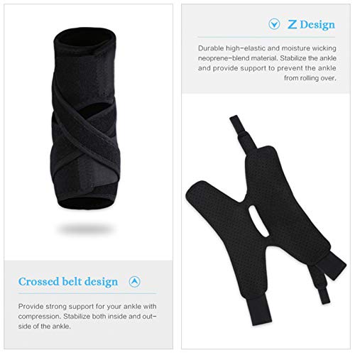 Ankle Brace, Breathable Adjustable Compression Foot Drop Ankle Brace Support Stabilizer for Left and Right Foot