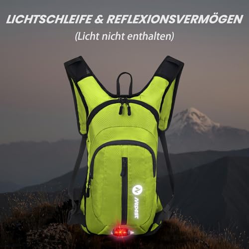 Nepest Hydration Pack Backpack with 2L Water Bladder Reflective Lightweight - color: Green