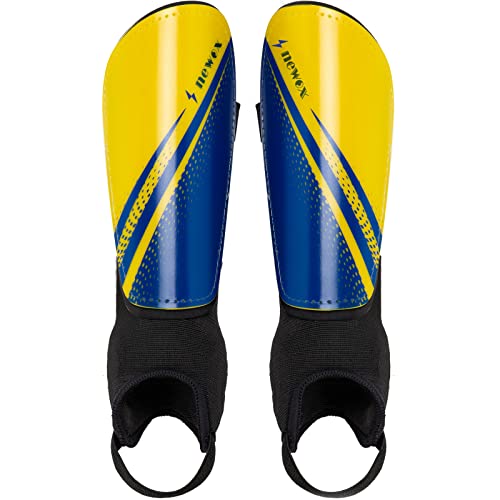 Newox Soccer Shin Guards for Kids Youth Toddler - color: Yellow+Blue, size: Medium