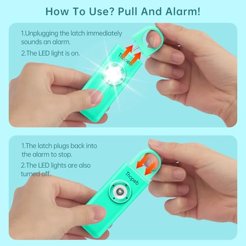 Thopeb Personal Safety Alarm for Women – Superior Loud Siren & SOS Strobe - color: Lake Green