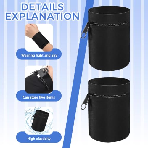 3PCS Wrist Wallet Armband - Anti-Theft Zipper Pouch for Running & Workout