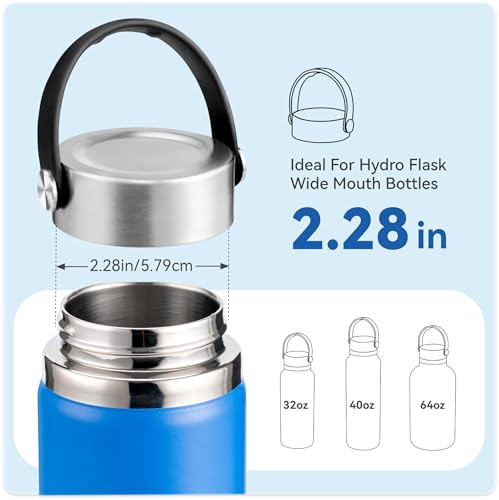 Replacement Lid for Hydro Flask 12 16 18 20 32 40 64 oz Wide Mouth Bottles - color: 2 Pack