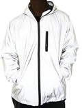 Men Reflective Coat Hooded Windbreaker Running Pocket Jacket - size: Small