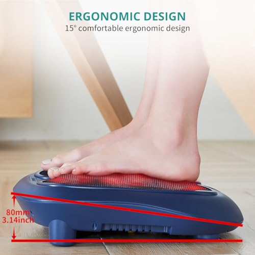 Nekteck Shiatsu Foot Massager with Heat for Neuropathy, Plantar Fasciitis - color: Blue