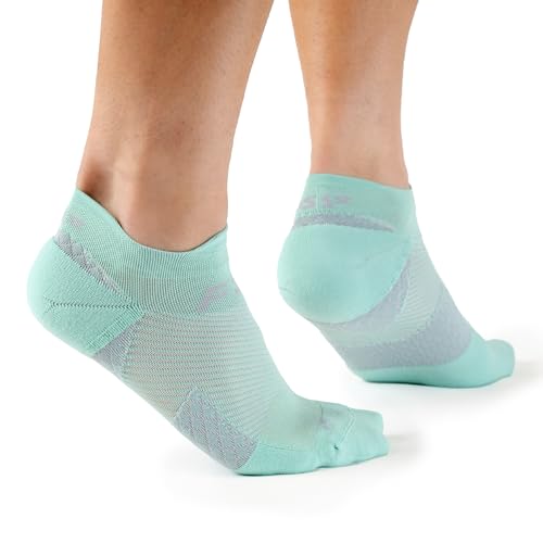 OrthoSleeve FS4 Plantar Fasciitis Compression Socks - color: Mint No-Show, size: Small