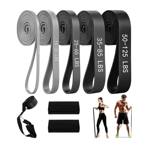 5-Level Resistance Bands for Working Out, Pull Up Assistance Bands - color: 5PCS-Gray Gradient(03)