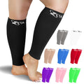 Zeta Wear Plus Size Calf Compression Sleeves for Women and Men, Wide Calf Footless 15-19 mmHg, 2XL-6XL - color: 1 Pair - Black, size: 2XL
