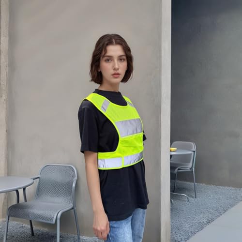 Reflective Vest Safety Running Gear - High Visibility Vest with Pocket for Running, Biking, Walking, Women & Men - color: Neon Yellow, size: X-Large