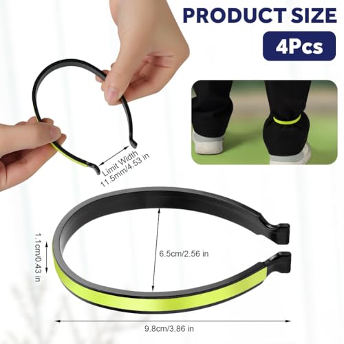 flintronic 4 Pieces Cycling Pants Clips, ABS Reflective Bicycle Pants Clips, Elastic Trouser Clips for Night Running, Biking and Motorcycle Riding