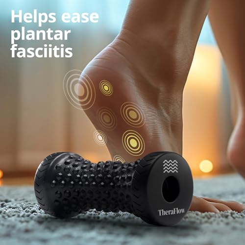 TheraFlow Foot Massager for Plantar Fasciitis Relief - Portable & Lightweight Foot Massager for Neuropathy Pain Relief for Feet, 360° Acupressure Nubs