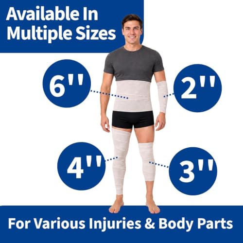 Vakly Elastic Bandage Wrap 6'' x 5 Yds, Self-Closure Compression Roll 10 Pk - size: 6 Inch (Pack of 10)