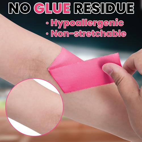 NUITPY 24 Pack Athletic Tape, Pink Sports Tape, Easy Tear Wrist Tape - color: Pink-24 Rolls