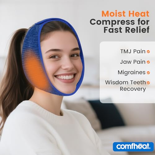 Face Heating Pad for TMJ Relief Jaw Pain, Moist Heat Wrap FSA, HSA