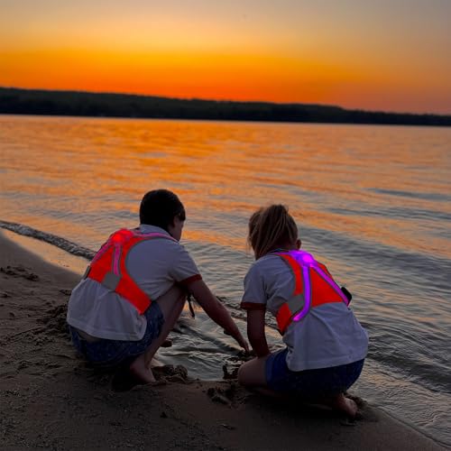 noxgear TracerJr - Child Illuminated and Reflective Safety Vest - Durable, Highly Adjustable - for Biking or Outdoor Play - size: Large
