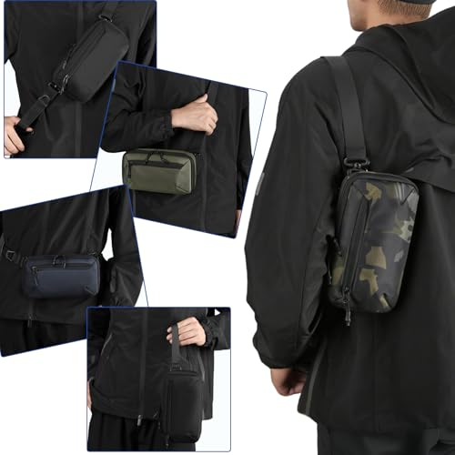 Crossbody Fanny Pack - 1.5L Small Sling Bag Water Resistant Handled Pouch with Adjustable Strap & D Ring for Travel Running Hiking EDC,Green - color: Green