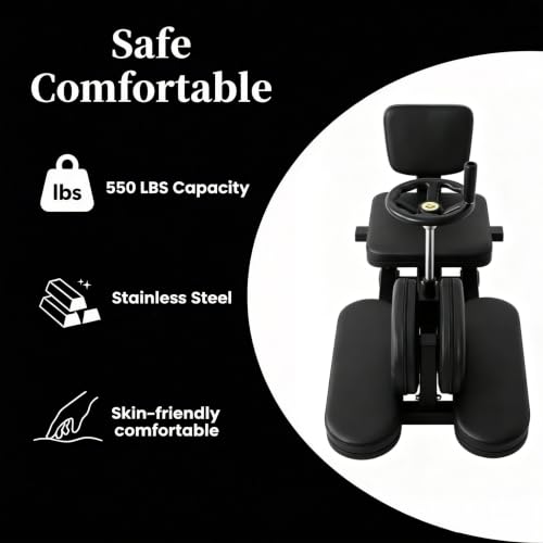 Adjustable Leg Split Machine for Hamstring & Hip Flexor, Stretching Tools for Dance and Gymnastics, Inner Thigh Trainer with Steel Frame, Black