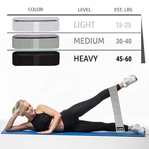 7 Piece Glute Workout Kit, Barbell Squat Pad, 3 Fabric Resistance Bands, 2 Ankle Straps, Carry Bag - Gym Accessories for Men and Women