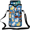 Neoprene Cell Phone Pouch 7.5 X 4.3 in Cloth Mobile Protection Case Bag with Crossbody Strap Neck Lanyard Cell Phone Case Cute Animal Dogs - color: Cute Animal Dogs