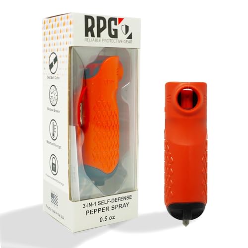 Pepper Spray, Self Defense OC Pepper Spray Keychain, 12 ft Range, 0.5 fl oz - color: Scarlet Red