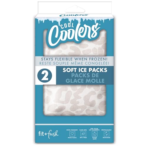 Fit & Fresh Cool Coolers Soft Ice Packs for Lunch Bags & Coolers, 2pk - color: Ivory Feline Fine (2 Pack)
