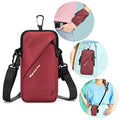 Prime Comfort Cell Phone Holder, Small Crossbody Shoulder Holsters Bag with Arm Band, Fits iPhone and Android, Use for Running, Walking, Hiking & Biking (6.7 Inches, Red) - color: RED