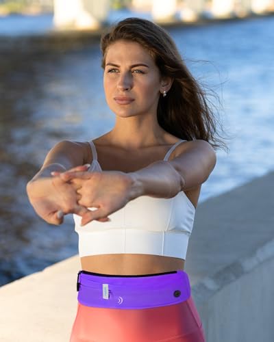 WATERFLY Running Belt Fanny Pack:Phone Holder Belt for Men Women - color: Purple