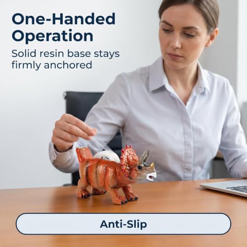 Triceratops Dinosaur Tape Dispenser Resin Heavy Duty Cute Desk Stationery