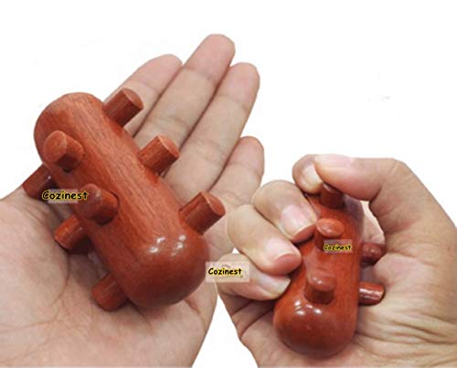 Reflexology Traditional Wooden Thai Massager Tools Full Body Foot Stick Hook Back Spa Face Gua Sha Therapy Trigger Point Massage Tool Relieve Shoulder Pain Wood (Set of 5 Full Body Massage)