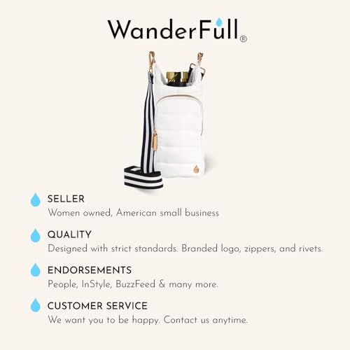 WanderFull Original HydroBag Crossbody Water Bottle Holder with Phone Pocket, Fits Water Bottles up to 32 oz - color: Black Matte