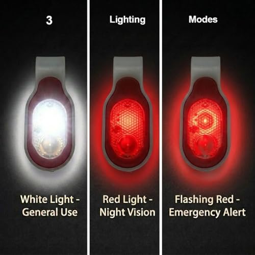 ALONEFIRE LED Flashlights Clip on Flashlight Night Safely Nursing Night Light Hands Free Strong Magnetic to Grip Clothing with a Keychain Flashlight for Walking Running Sports Outdoor Emergency - color: Red