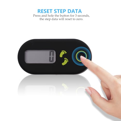 Veemoon 3D Digital Pedometer Accurate Step Counter Walking Distance Miles Calorie Counter Exercise Time Silent with Clip and Lanyard for Men Women Exercise