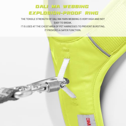 No-Pull Dog Harness Reflective Breathable Adjustable Vest - color: Lemon Yellow, size: L