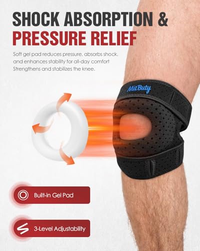 Knee Support for Men & Women – Adjustable Knee Brace with Open Patella & Built-in Patella Gel Pads for Running, Walking, Gym & Daily Activities - color: Standard