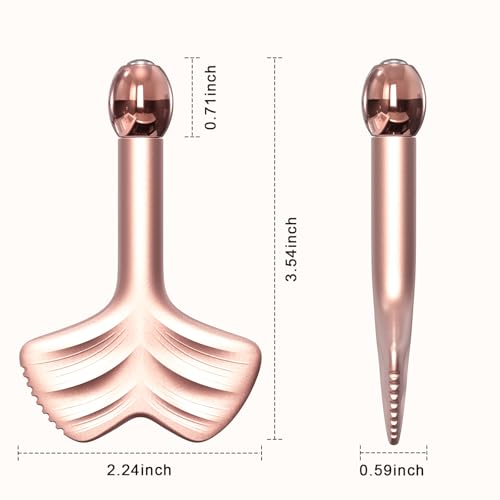 Stainless Steel Gua Sha & Face Rollers - Metal Roller for Eyes & Neck, Anti-Aging Facial Massage Tools, Gua Sha Facial Tool Kit (Leaf Shape) - color: Leaf Shape