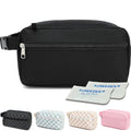 Fammart Freezable Snack Bag with Removable Ice Packs, Small Insulated Lunch Bag Mini Cooler, Leakproof Reusable Snack Lunch Box with Buckle Handle for Work, Travel, Office - Black - color: with Ice Packs - Black