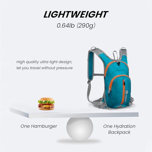 Nepest Hydration Pack Backpack with 2L Water Bladder Reflective Lightweight - color: Teal