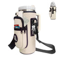 Sports rabbit Universal Water Bottle Holder with Strap & Phone Pocket - color: Cream, size: 30OZ