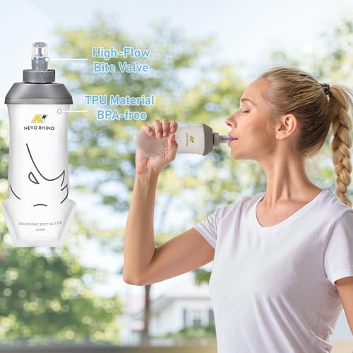 N NEVO RHINO Running Vest with 350ML TPU Soft Flask,Adjustable Chest Straps - color: Orange