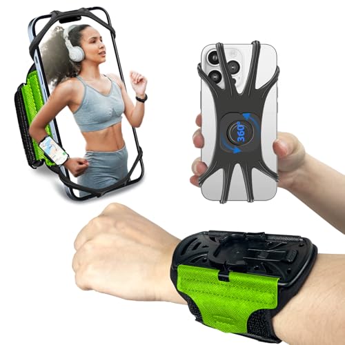 Running Wristband/Armband Phone Holder【360° Rotatable & Upgrade Anti-Drop】 (Green, Small) - color: Green, size: Small
