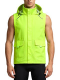 Little Donkey Andy Men's Hooded Cycling Vest - color: Fluorescent Yellow, size: Large