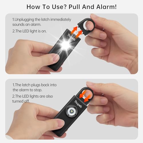 Personal Safety Alarm for Women – Superior Loud Siren & SOS Strobe - color: Charcoal Black