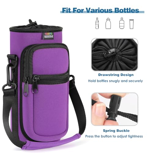 Nuovoware Water Bottle Carrier Bag, 25oz/32oz, Purple - color: Purple, size: 25-32 Ounces - Standard