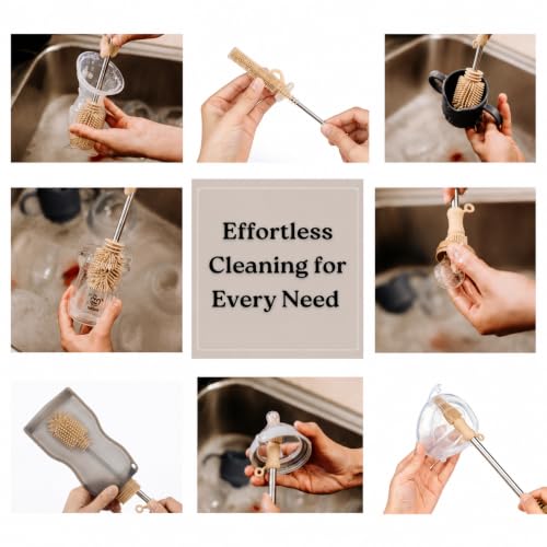 Haakaa Food-Grade Silicone Cleaning Brush Kit 3-Piece (Kit-Champagne) - color: Kit-champagne