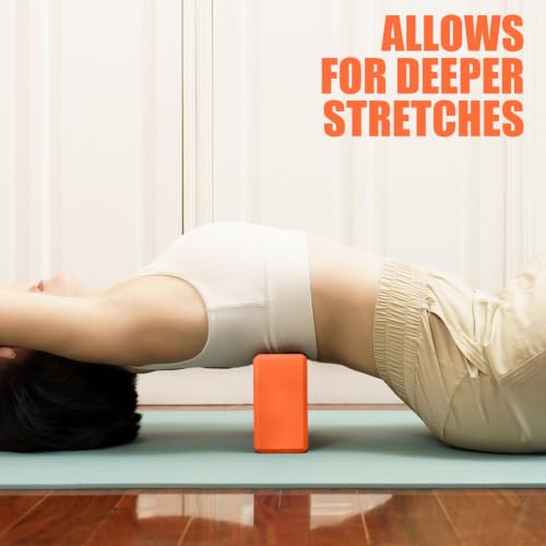 Septo 2 Pcs Yoga Blocks, 9x6x3 Inch Foam Blocks for Pilates - color: Orange