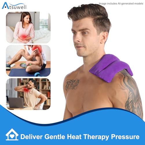 Atsuwell 6 x 11'' Microwave Heating Pad for Cramps & Joint Relief, Purple - style: 6 x 11-Purple