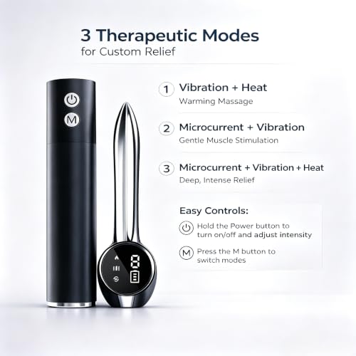 Heated Muscle Scraper Tool, Fascia Release Full Body Contouring Machine, Muscle Scraper Tool Features Modes: Vibration, Heat Therapy and Microcurrent, Fascia Instant Muscle Relaxation Soreness Relief - color: Black