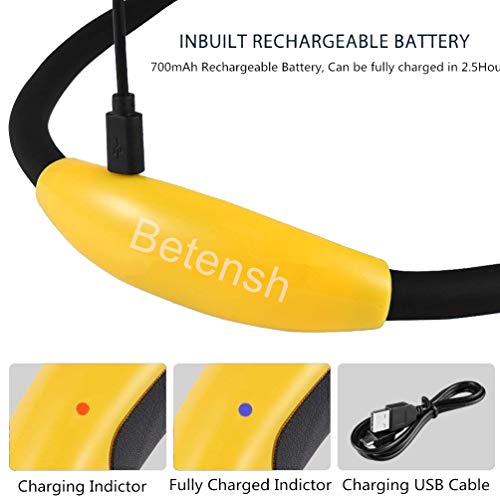 Rechargeable 4 LED Book Light Bright Neck Hug Light, Reading Lights for Reading in Bed, 3 Brightness Levels, Flexible Soft Rubber Arms, Perfect for Bookworms,Knitting,Comping,Crafts - color: Yellow