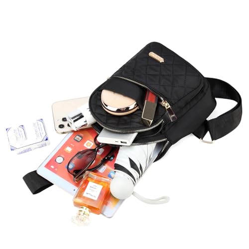 AOSTIHOT Crossbody Sling Bag Small Sling Backpack for Women, Chest Daypack Crossbody Shoulder for Travel Sport Running Hiking Black - color: Black