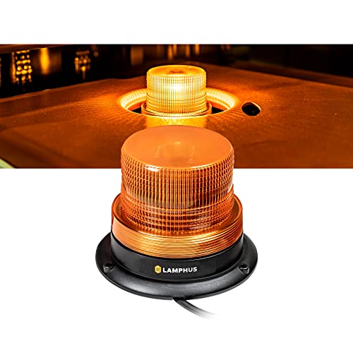 LAMPHUS Mini Aura 4 Inch 4W Amber LED Beacon Warning Strobe Light For Truck - color: Amber, size: 4"